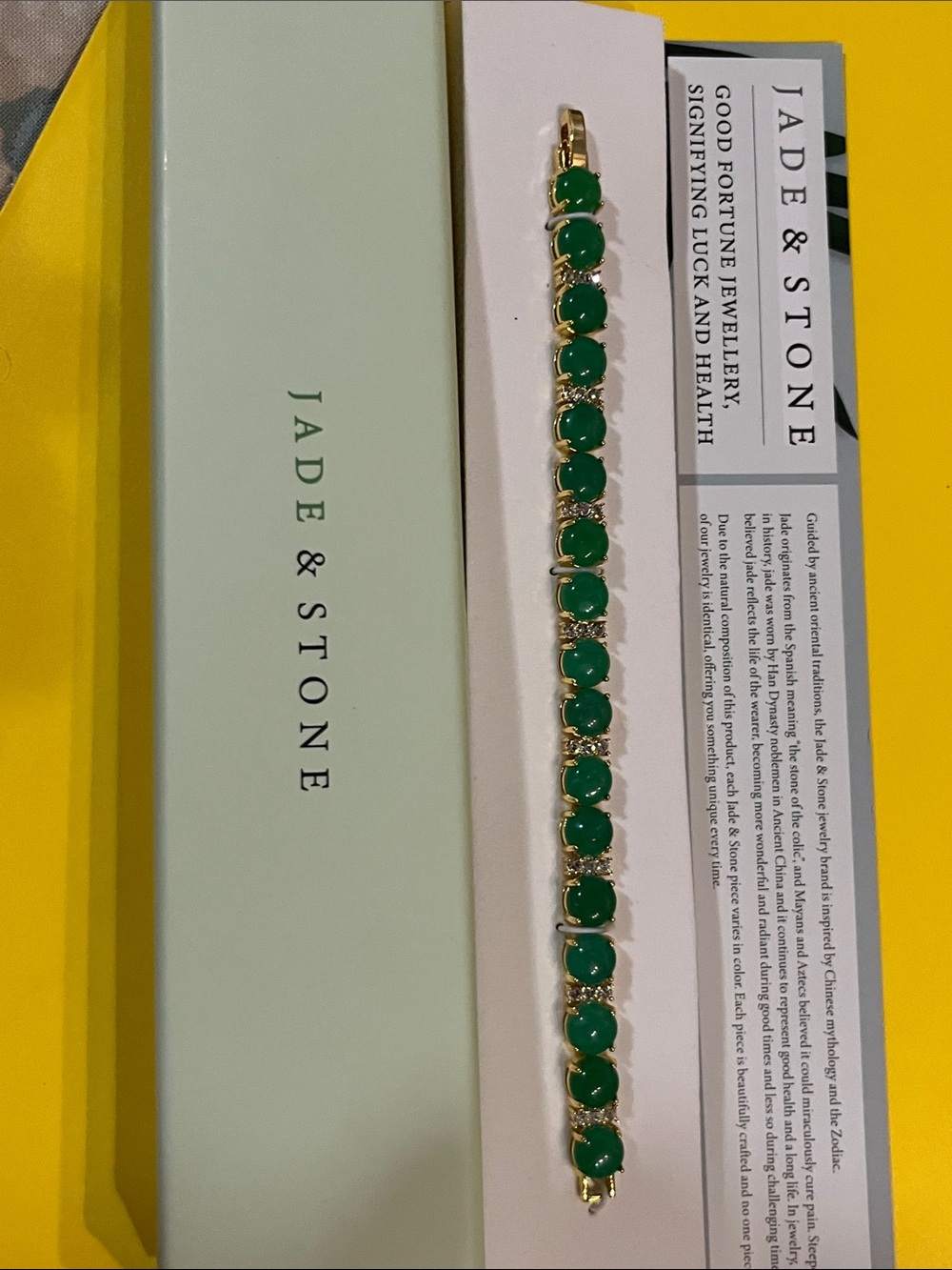 Jade & Stone Green Gemstone Tennis Bracelet